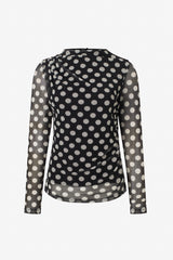 Haut manches longues mesh polka dot