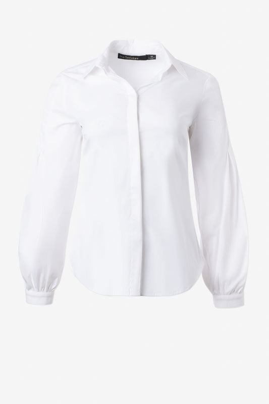 Chemise boutonnée avec détail de plis sur les manches