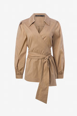 Veste en coton ceinturée