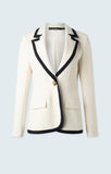 Single button jacket with contrasting detail