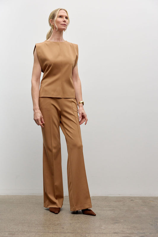 Scuba Wide-Leg Pintuck Pant