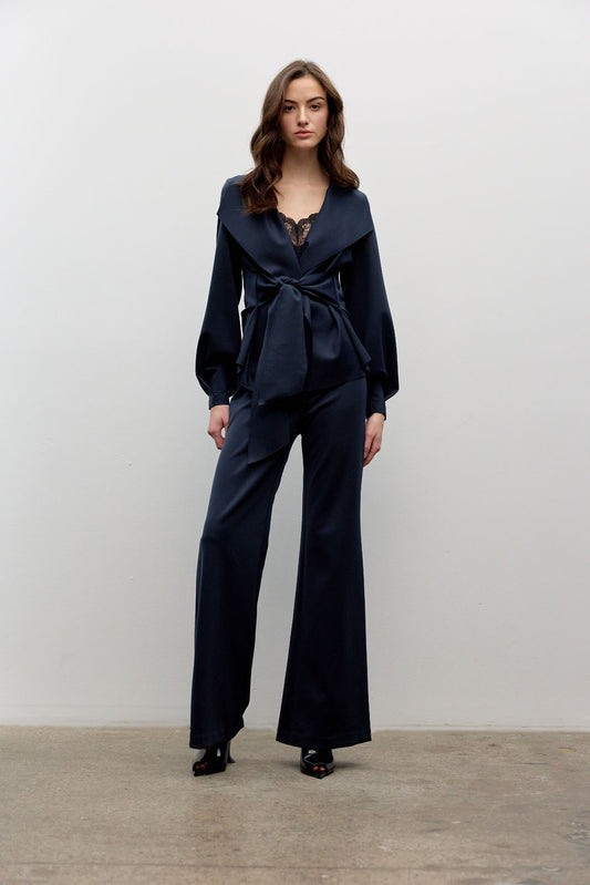 Scuba Raw edge belted jacket