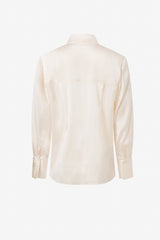 Button down classic stretch silk blouse