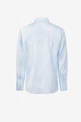 Button down classic stretch silk blouse