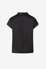 Satin drapped neck line top
