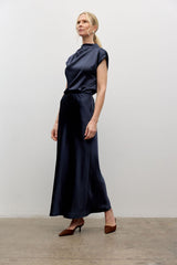 Satin maxi slip skirt