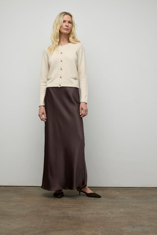 Satin maxi slip skirt