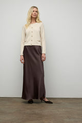 Satin maxi slip skirt