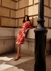 Floral print 3/4 sleeve dress