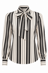 Blouse rayée avec foulard