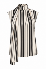 Blouse sans manche rayée avec foulard
