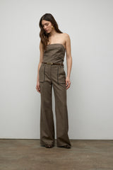 Pant with leather piping