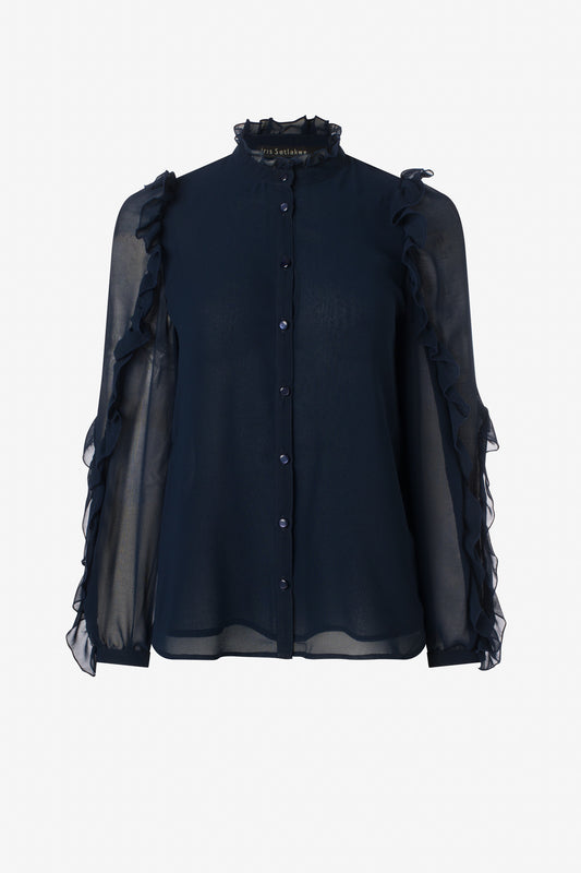 Chiffon ruffle blouse