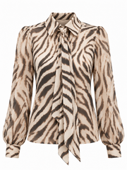 Blouse imprimée avec foulard détachable