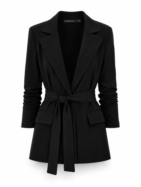 Veste ceinturée en jersey mat