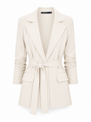 Veste ceinturée en jersey mat