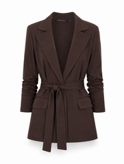 Veste ceinturée en jersey mat