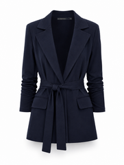 Veste ceinturée en jersey mat