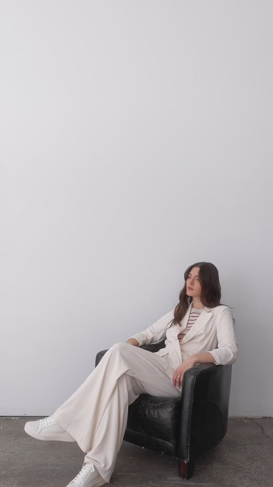 Belted matte jersey jacket