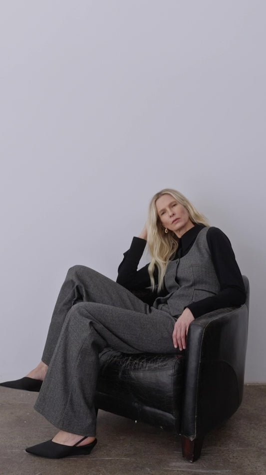Veste avec détail cuir à chevrons