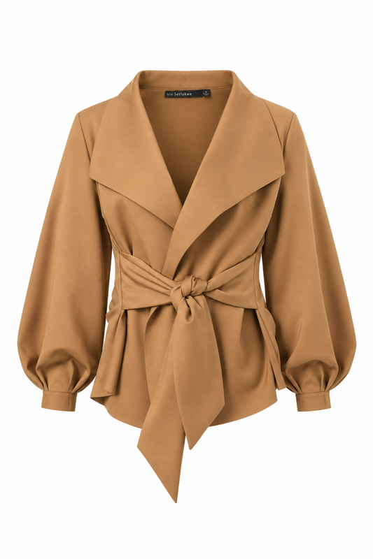 Scuba Raw edge belted jacket