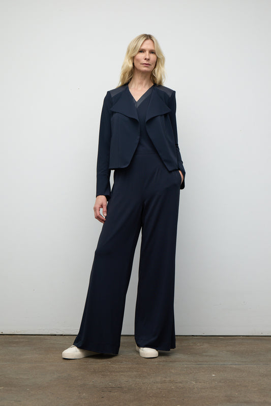 Jacket court avec combo faux cuir
