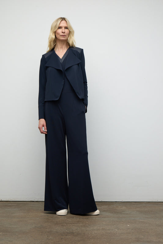Jacket court avec combo faux cuir