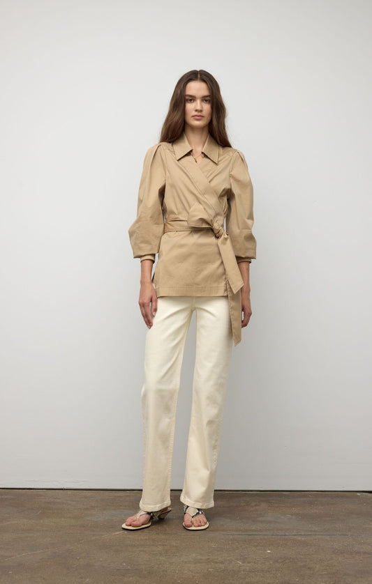 Veste en coton ceinturée