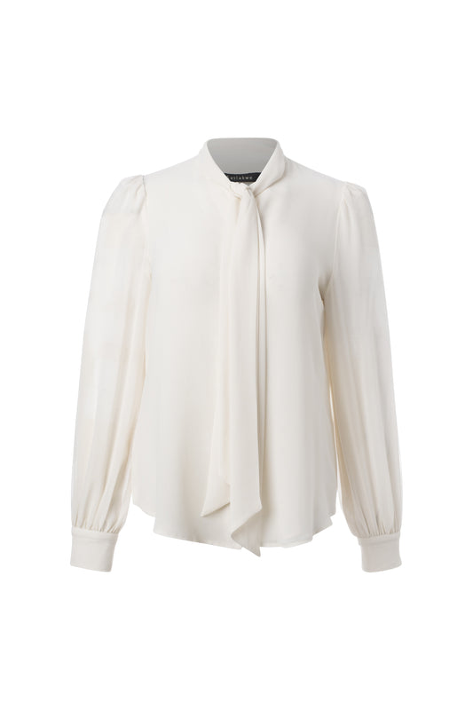 Tie neck long sleeve  blouse