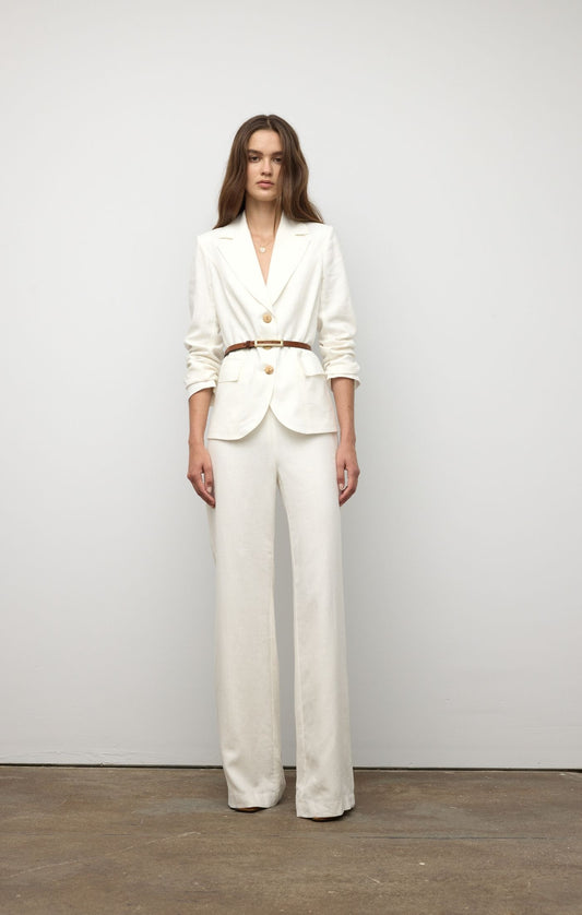 pantalon large en lin