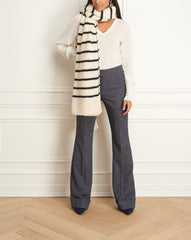 Blue Denim Straight Leg Pant Wth Cuff