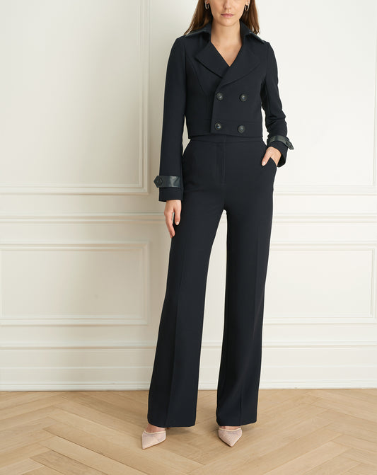 Basket Weave Wide Leg Pant