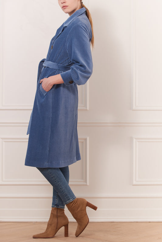 Corduroy coat billowy sleeve