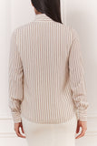 Pin Stripe Blouse With Tie