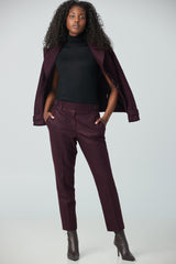 Straight leg pant with back elastic waist band