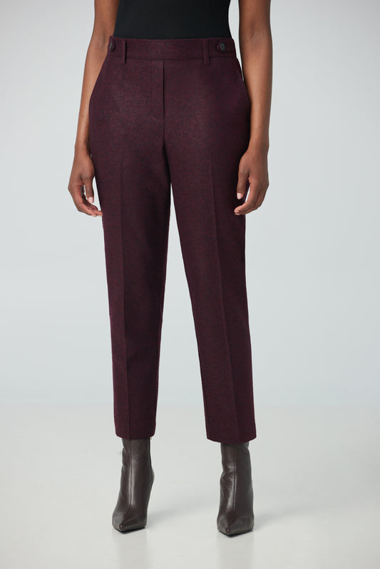Straight leg pant with back elastic waist band
