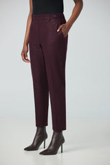 Straight leg pant with back elastic waist band
