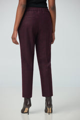 Straight leg pant with back elastic waist band