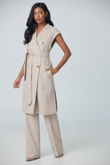 Sleeveless long coat