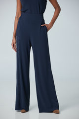 Pull up wide leg pant