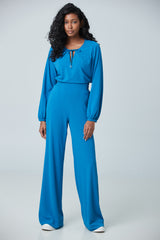 Pull up wide leg pant