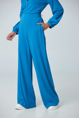 Pull up wide leg pant