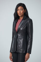 Lamb leather boyfriend jacket