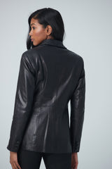 Lamb leather boyfriend jacket