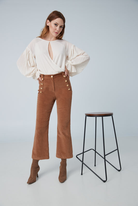 Crop flared sailor pant