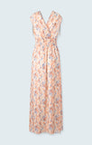 Crisscross maxi dress with shirred shoulder detail