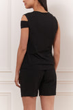 Matte Jersey Asymetric Knotted Top