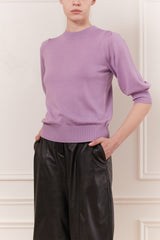 Sweater with gigot sleeve & mock neck