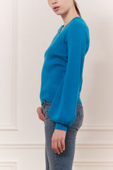 Pull en V manche bouffante