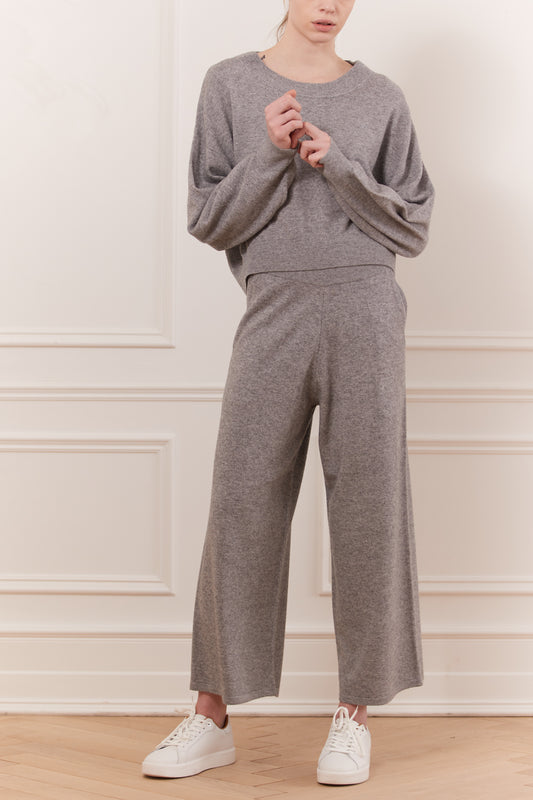 Knit wide leg pant